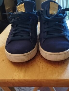 Puma Royal Blue Sneakers with Gold Tongue Patch